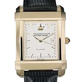 University of Notre Dame Men's Swiss Watch - Gold Quad with Leather Strap by M.LaHart