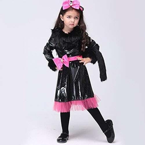 YiCos Kids Girls Baby Catwoman Halloween Outfits Cosplay Dress Up Costume (Size M(42-46in))