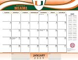 Miami Hurricanes 2009 22 x 17 Desk Calendar
