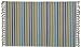 100% Cotton Flat Weave Blue and Yellow Rug Striped 2 X 3