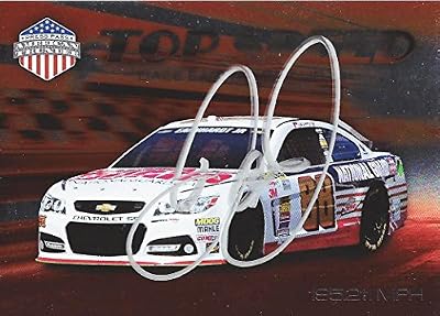 AUTOGRAPHED Dale Earnhardt Jr. 2014 Press Pass American Thunder TOP SPEED (#88 National Guard Racing) Signed RED CHROME Insert NASCAR Trading Card with COA