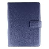 Bundle Monster Genuine Leather Opening Case Cover Jacket with Interior Compartments For Apple Ipad Tablet 3G / Wifi Accessories - Blue
