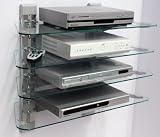 CGS4 Clear glass AV wall shelving system for Sky & DVD player