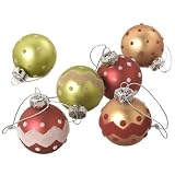 Mini Flocked Ball Christmas Ornament set of 6