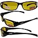Global Vision New Attitude glasses eye wear, with a matte black frame and yellow lenses. Very stylish, the yellow makes night vision while driving much easier.