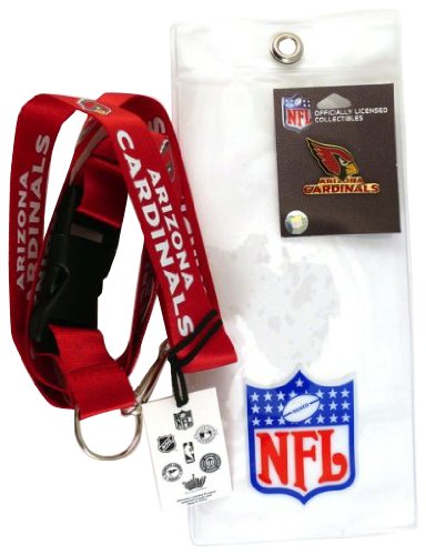Arizona Cardinals Lanyard with Ticket Holder and Logo Pin