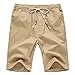 Manwan walk Men's Linen Casual Short 311 (X-Large, Khaki)