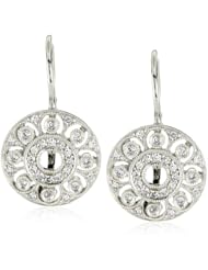 KC Designs "Estate" Diamond 14k White Gold Small Disc Earrings