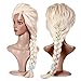 Anogol Beige Adult Cosplay Wig Halloween Wig Braid 6 Hairpins Snowflakes