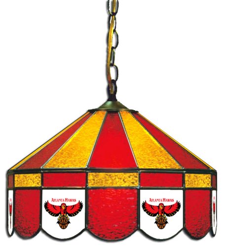 NBA Atlanta Hawks 16-Inch Diameter Stained Glass Pub Light