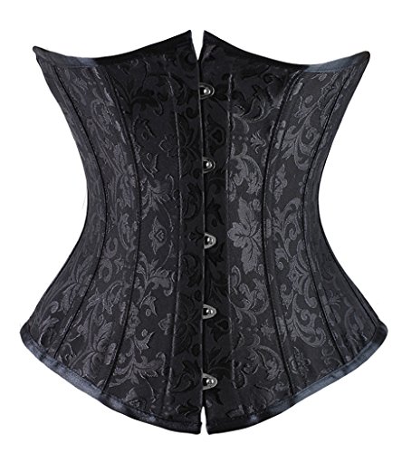 Camellias Underbust Waist Training Corset with 16pc High Density Steel Bones