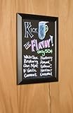 Illuminated LED Message Board for Wall with 8 Liquid Chalk Markers, 13 Illumination Settings - Black 25 by 18.25