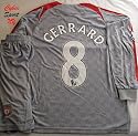 F.C. LIVERPOOL England Soccer Jersey Long Sleeves Away Steven GERRARD Adult Size Medium