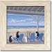 DOGS ON DECK CHAIRS Beach Scene Decor Framed Art Print