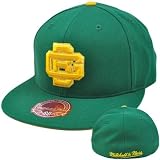 NFL Mitchell & Ness TK42 Throwback Logo Hat Cap Fitted Green Bay Packers 7 1/8