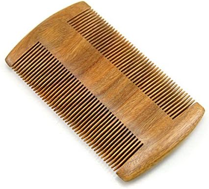 Lianzhi Green sandalwood no static handmade comb,Pocket comb (beard)-Gift Package