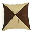 Handmade Deluxe Two-Tone Pyramid-Style Cushion Cover / Pillow Sham Beige & Brown