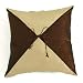 EXP Handmade Deluxe Two-Tone Pyramid-Style Cushion Cover / Pillow Sham Beige & Brown