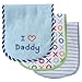 Luvable Friends Unisex Baby Cotton Burp Cloths with Fiber Filling, Blue Dad, One Size
