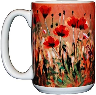 Diana Madaras "Poppies" Ceramic Mug - Set of Two