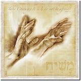 "The Stone of Courage" by Thomas duBois - Artwork On Tile Ceramic Mural 12.75" x 12.75" Kitchen Shower Backsplash