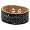 Black Ice Quintuple Strand Crystal On Faux Suede Band Bracelet With Button Clasp