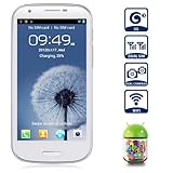 Unlocked Quadband Dual Sim Android 4.1 OS With 4.7 Inch Capacitive Touch Screen 3G Smart Phone - AT&T, T-mobile, H20, Simple mobile and other GSM networks (White)