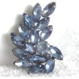Faceted Blue Crystals Vintage Pin/Brooch