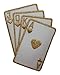 ID #8612 White Gold Four Card Royal Flush Poker Card Hand Iron On Applique Patch