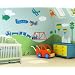 Trains, Airplanes, Cars Room - Wall Stencils for Boys Room Transportation Theme Wall Mural
