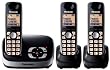 Panasonic KX-TG6523EB DECT Trio Digital Cordless Phone Set with Answer Machine - Black