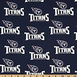 IMAGE OF 58'' Wide NFL Cotton Broadcloth Tennessee Titans Navy/White Fabric By The Yard