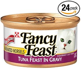 Fancy Feast Gourmet Cat Food, Marinated Morsels Tuna Feast in Gravy, 3-Ounce Cans (Pack of 24)