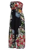 LIMITED COLLECTION Black Multi Floral Bandeau Cotton Maxi Dress