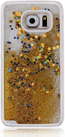 Galaxy Note 5 Case, Galaxy Note 5 [Liquid Star] Case,Ruky Flowing Liquid Floating Bling Glitter Sparkle Flowing liquid Star Hard Case - Yellow