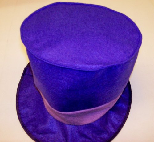 WILLY WONKA CHARLIE CHOCOLATE FACTORY HAT PURPLE FELT SOFT HAT FULLY BENDABLE SHIPS FOLDED LIGHTWEIGHT NICE FOR HALLOWEEN PLAYS UNEXPENSIVE KID FRIENDLY, WE SHIP FAST