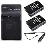 Neewer 2 x Rechargeable Li-ion Battery + AC Wall Charger + In-Car Charger A ....