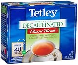 Tetley Naturally Decaffeinated Classic Blend, 48 Count Tea Bags, 3.25 Ounce Boxes (Pack of 6)