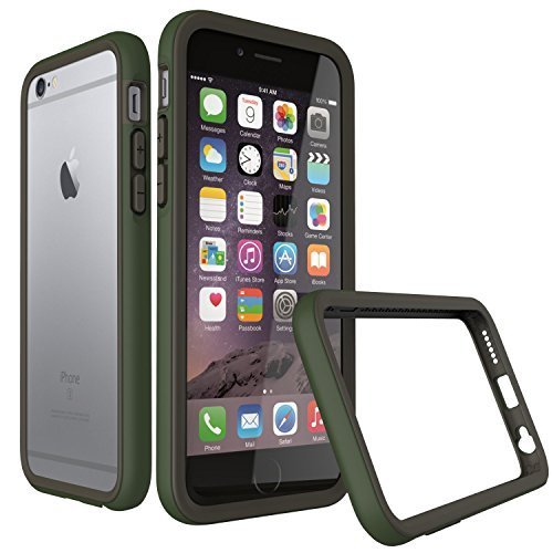iPhone 6s Plus Case [Military Green] RhinoShield CrashGuard Bumper [11 Ft Drop Tested] No Bulk [EggDrop Technology] Thin Lightweight Protection [Includes Back Transparent Skin] Also fits iPhone 6 Plus