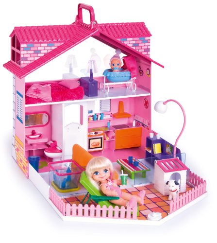 Imagen 1 de Famosa Los barriguitas Casa con asa - Casa de juguete con luz y sonido, incluye asa de transporte, accesorios y 3 figuras