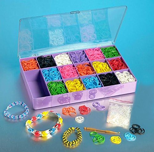 Loom Rainbow Rubber Band Complete Collection Organizer Storage Kit - Includes 4000 Rainbow Rubber Bands, 120 S Clips, All In a Convenient Storage Organizer Case