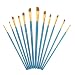 Imported Set of 12 Pcs Nylon Hair Paintbrush Artist Painting Slant Tip Blue Handle RS.455.00