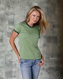 Bella Women's Heather Jersey Ringer T-Shirt B6050