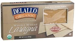 DeLallo Organic Whole Wheat Lasagna, Oven Ready, 9-Ounce Boxes (Pack of 6)