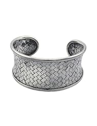 WithLoveSilver Sterling Silver Bali Basket Weave Bangle Bracelet , 6-7 Inches