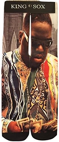 King Sox Sublimation Graphic Print Socks (Unisex Adult 9-11, Biggie)