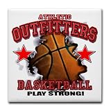 Tile Coaster (Set 4) Athletic Outfitters Basketball Play Strong