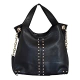 Large Studded Tote / Shoulder Fashion Bag Black