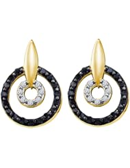 14K Yellow Gold 0.63CT Black Diamond Fashion Earring