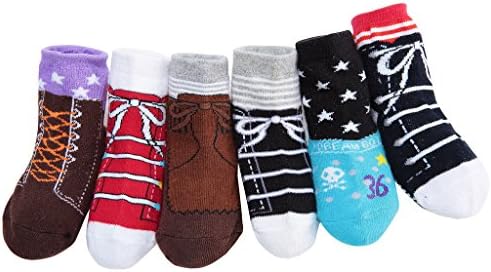 Baby Boy Toddler Non skid Anti Slip Cotton Shoe Socks 6 Pairs for 12 - 18 Months